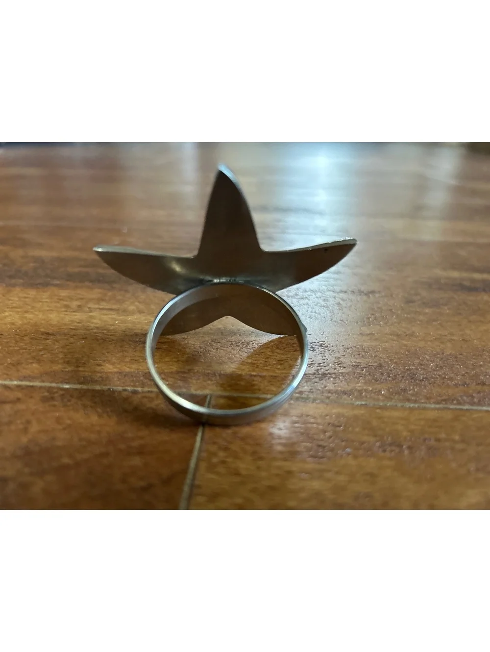 Set of Three Silver Starfish Napkin Rings
